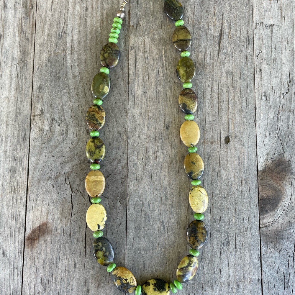 Gaspeite & Yellow Turquoise Necklace